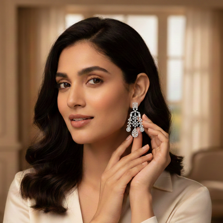 Sylvara Shine Diamond Danglers