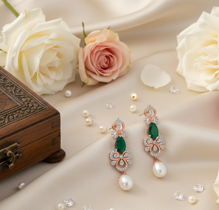 Velvet Gleam Diamond Danglers - 3