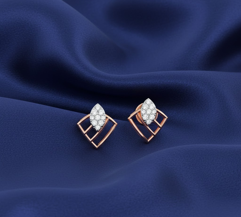 Crystal Spark Diamond Stud Earrings
