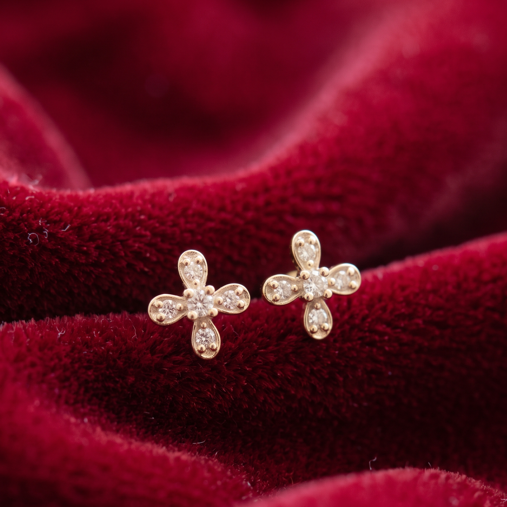 Radiant Solitaire Diamond Stud Earrings - 3