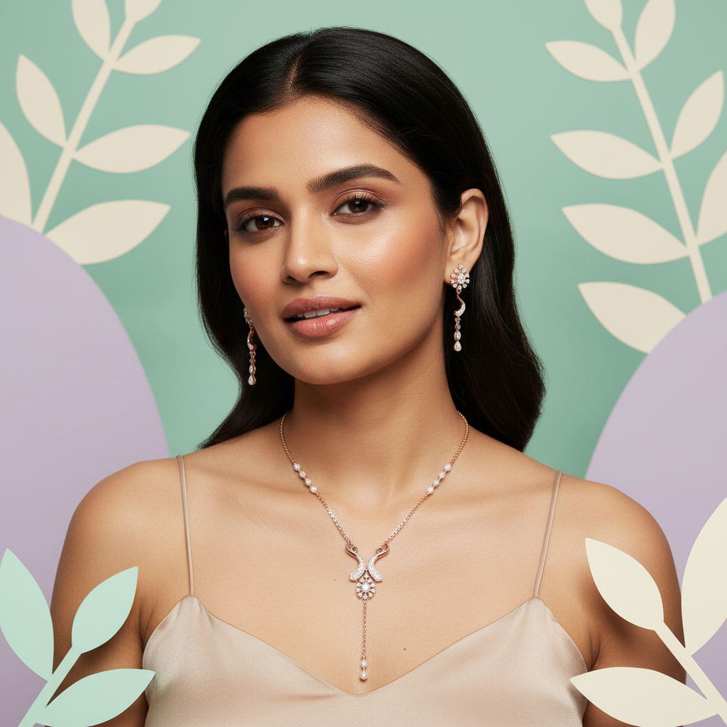 Velvet Diamond Aura Necklace Set - 3