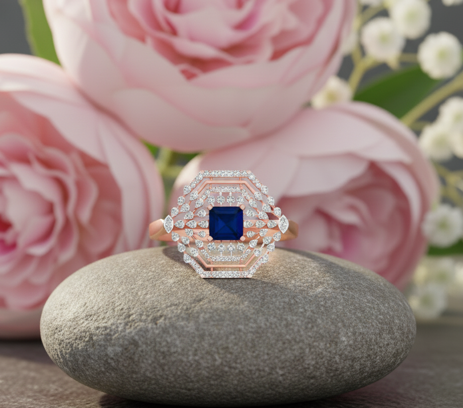 Lyra Trio Teardrop Diamond Ring