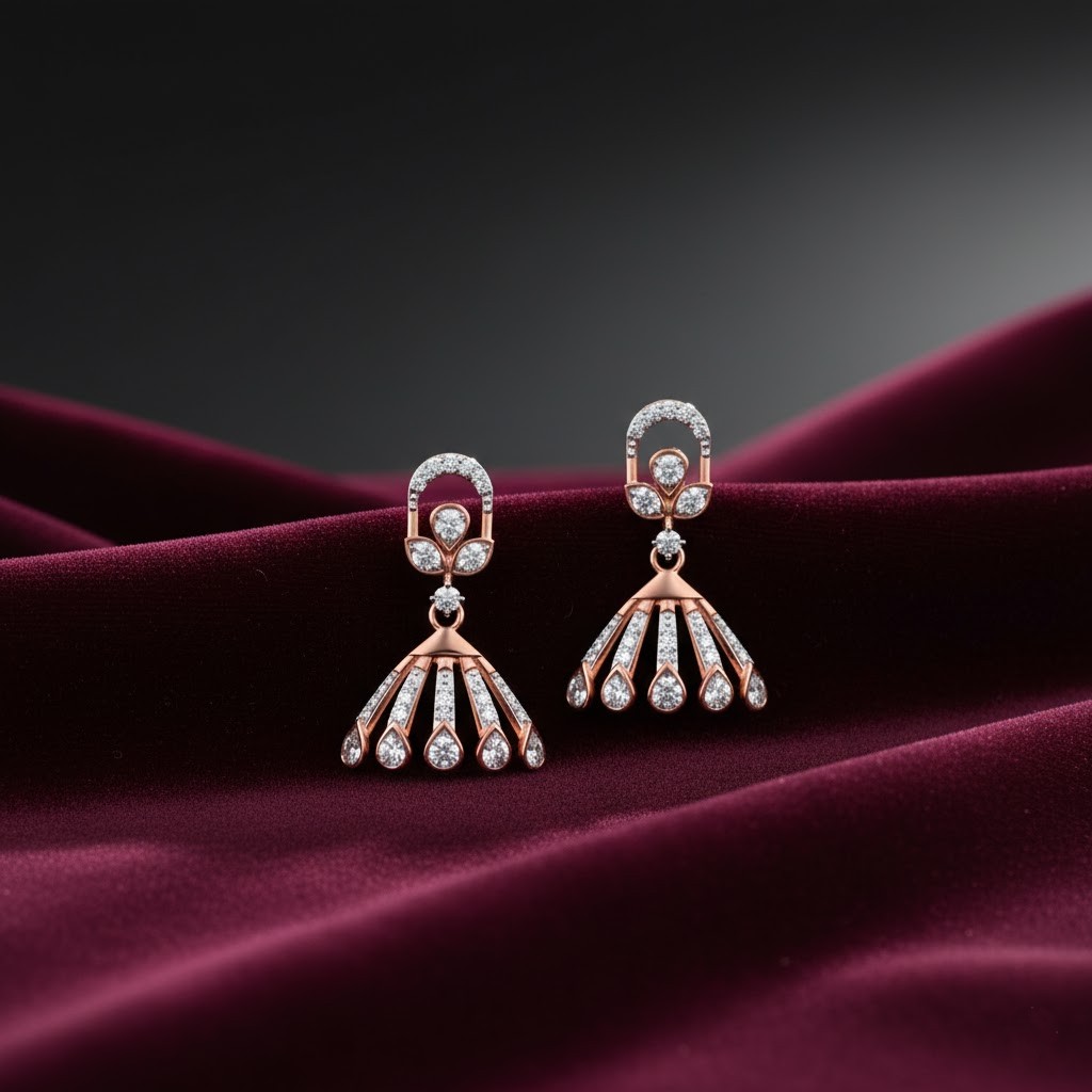 Premium Handcrafted Diamond Jhumki Earrings