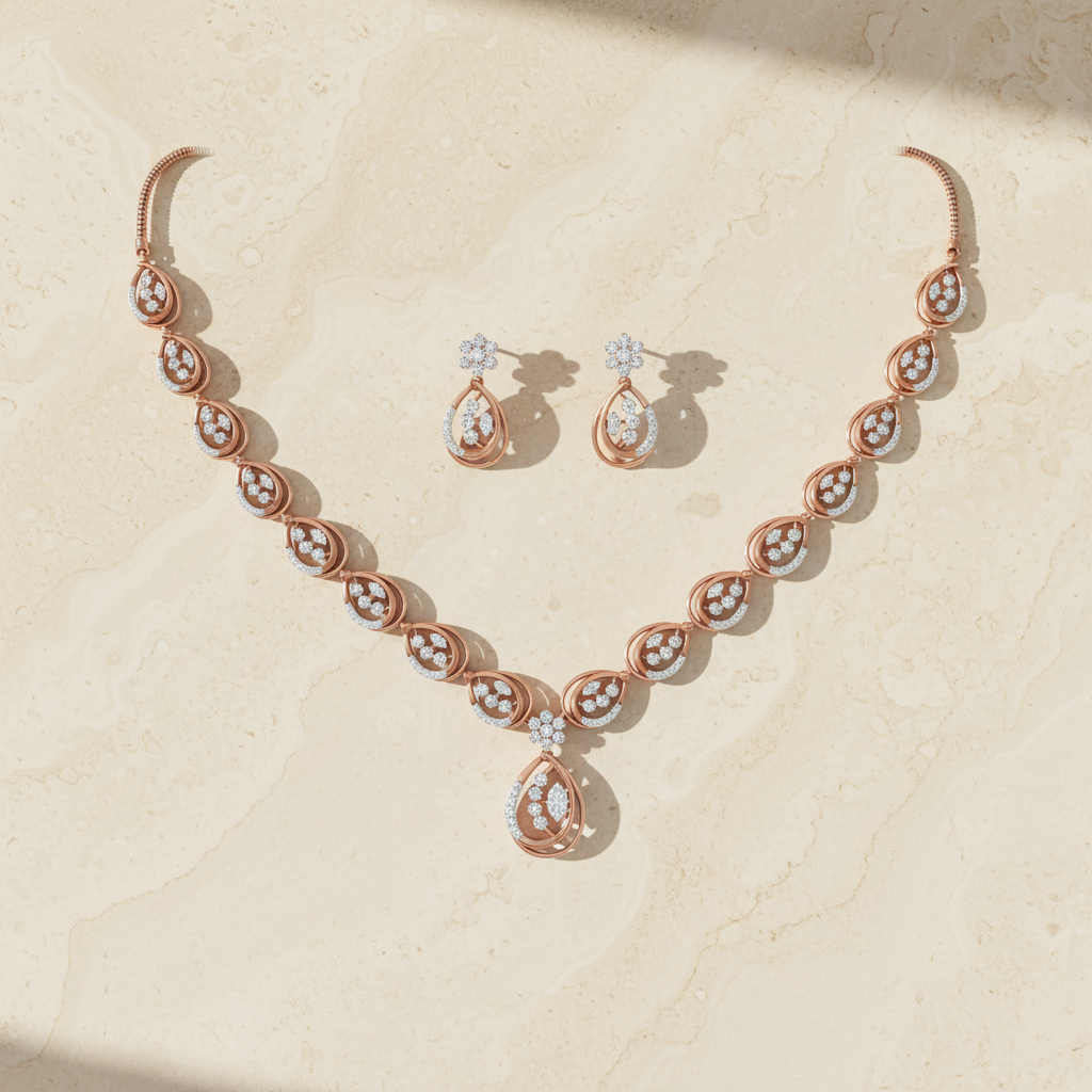 Classic Diamond Spark Necklace Set