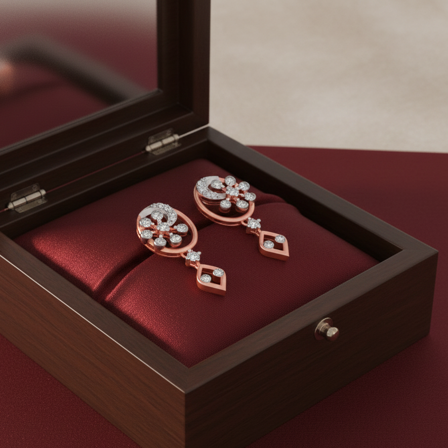 Elegant Signature Diamond Drop Earrings - 3