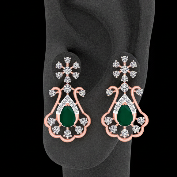 Luxe Diamond Dangler Earrings for Women - 4