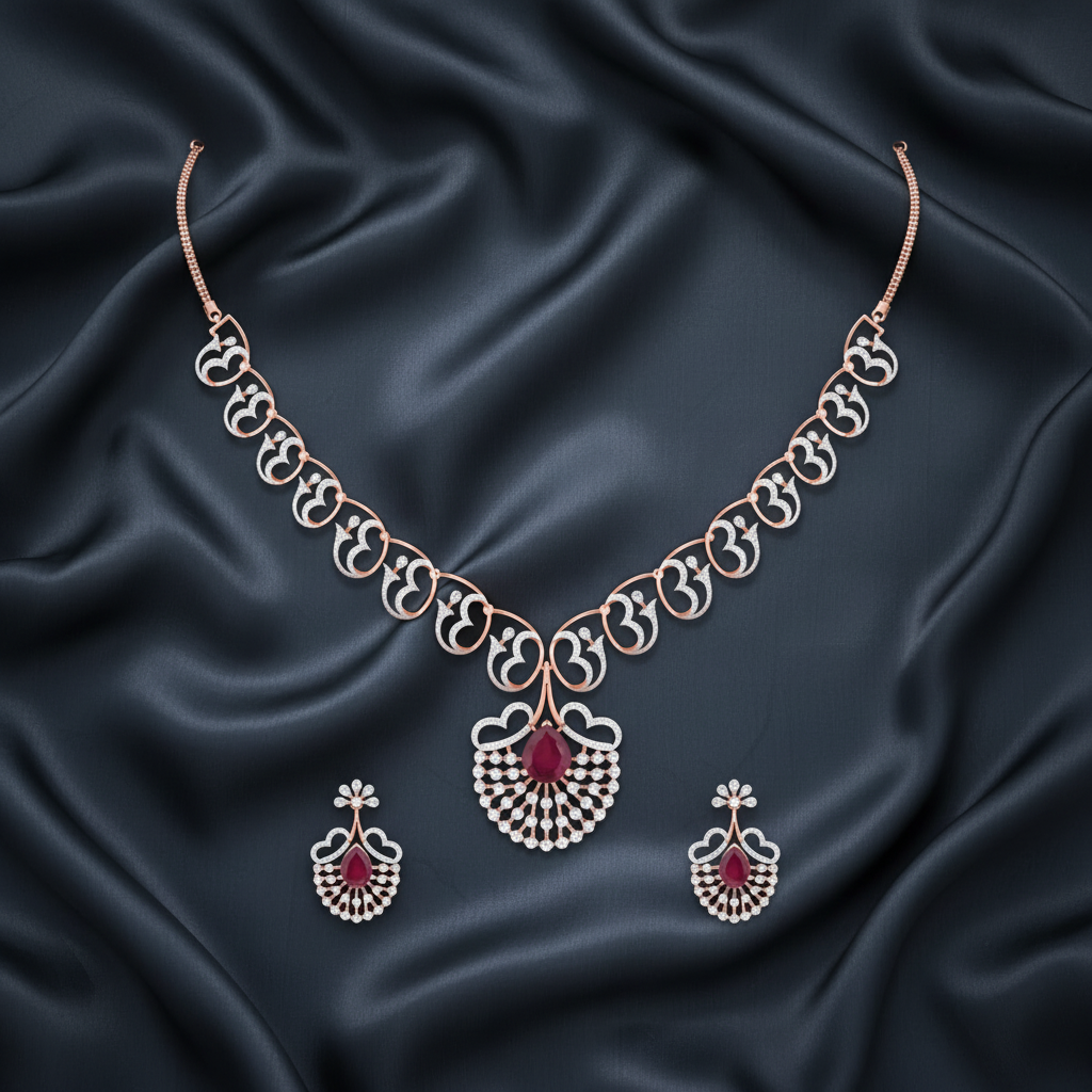 Shimmering Diamond Classic Necklace Set