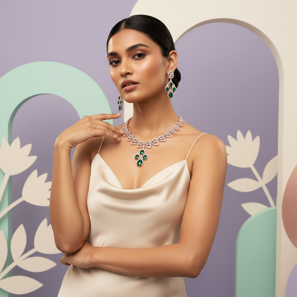 Velvet Diamond Dazzle Necklace Set
