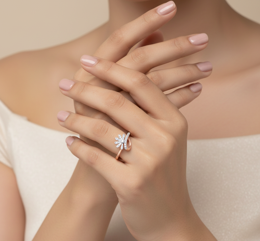 Golden Halo Diamond Ring - 3