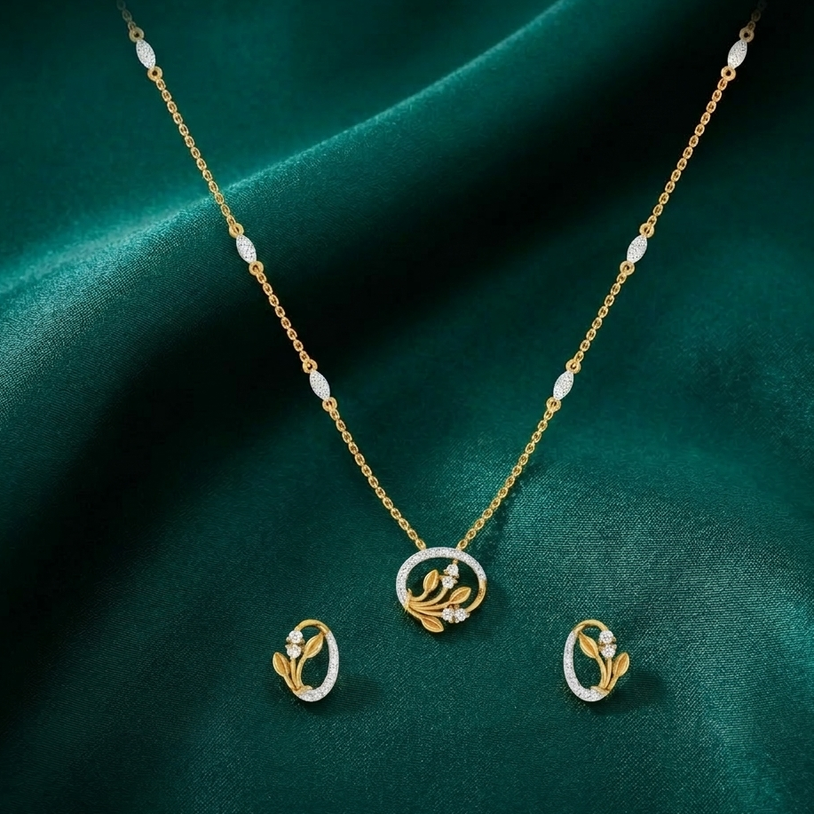 Elegant Diamond Aura Necklace Set