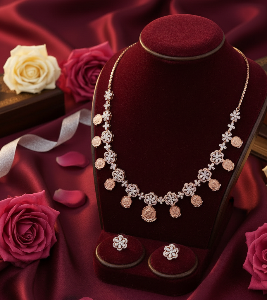 Traditional Bloom Coin Necklace Set