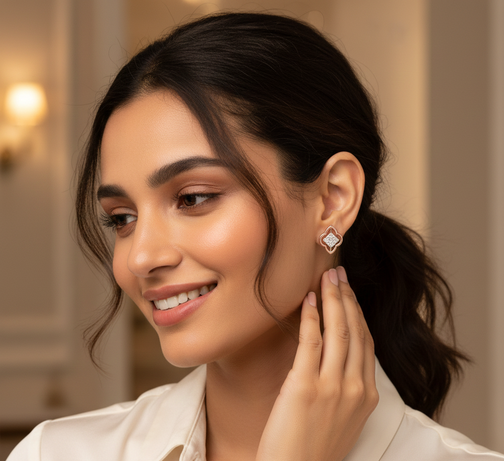 Minimal Luxury Diamond Stud Earrings