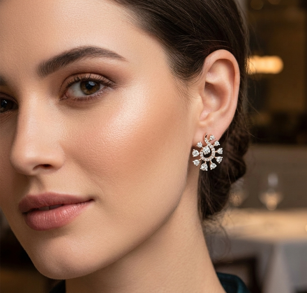 Evangeline Diamond Earrings - 5