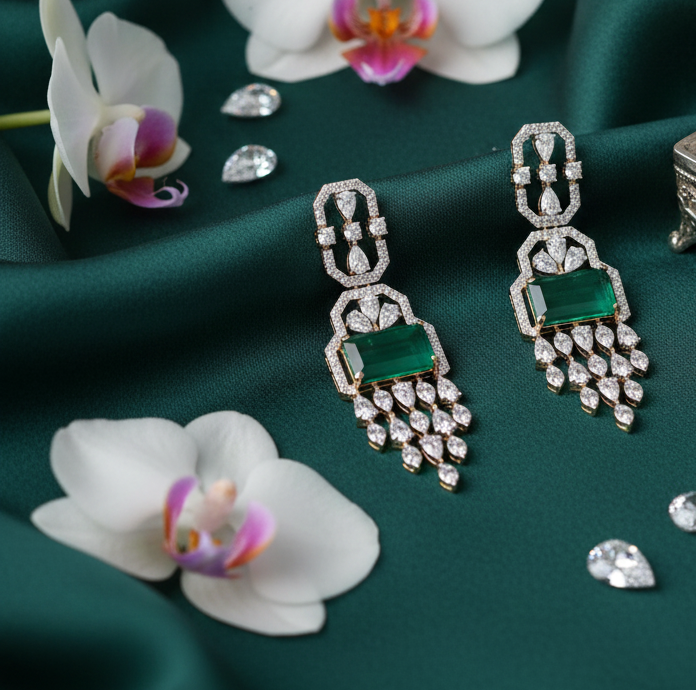 Silvara Spark Diamond Danglers