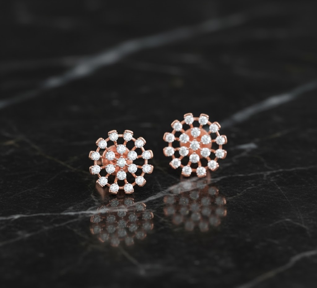 Elegant Crystal Diamond Stud Earrings