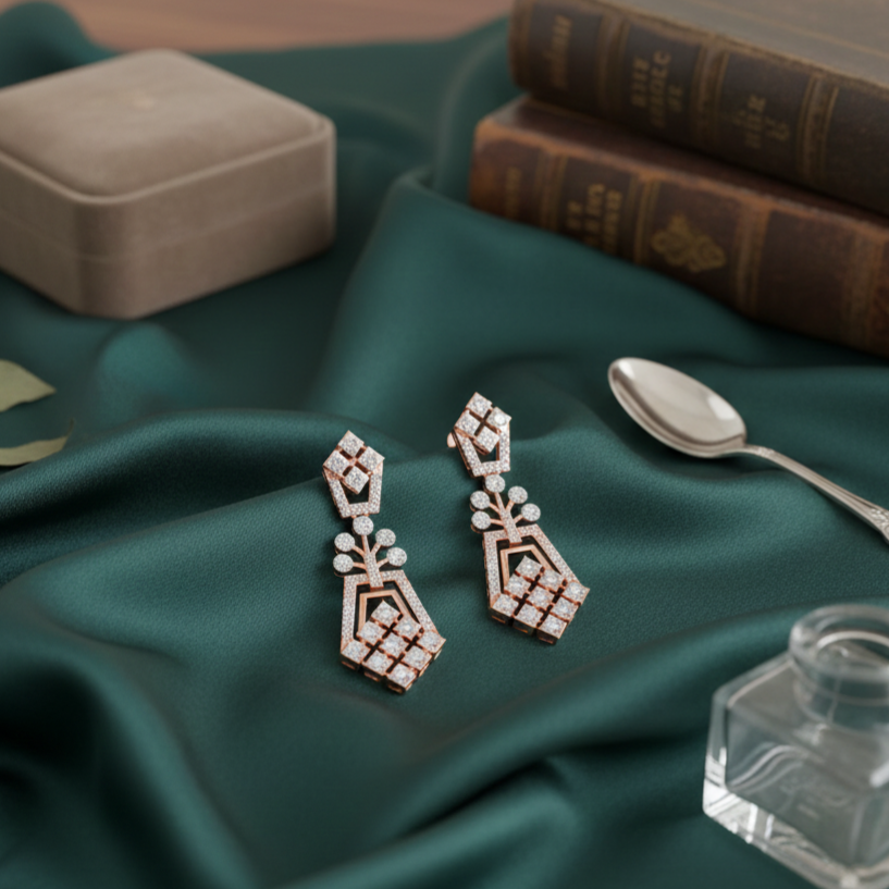 Astrielle Diamond Dangler Earrings - 3
