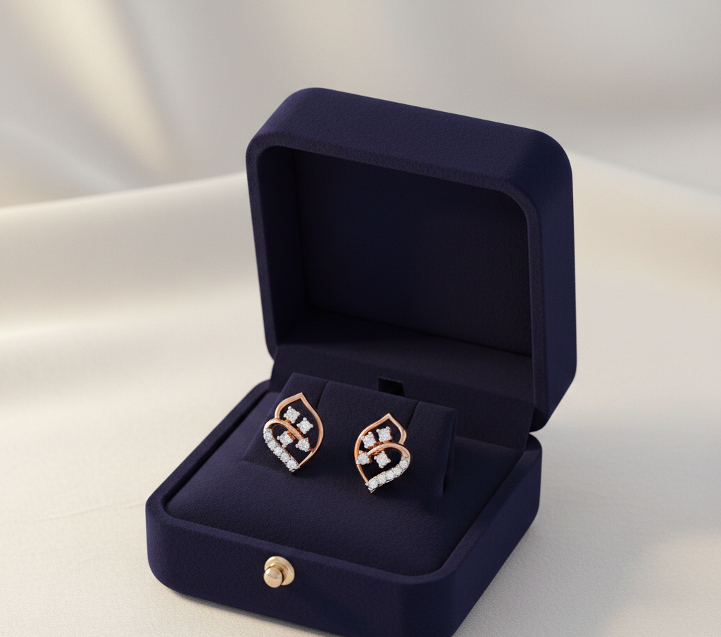 Sleek Cut Diamond Stud Earrings