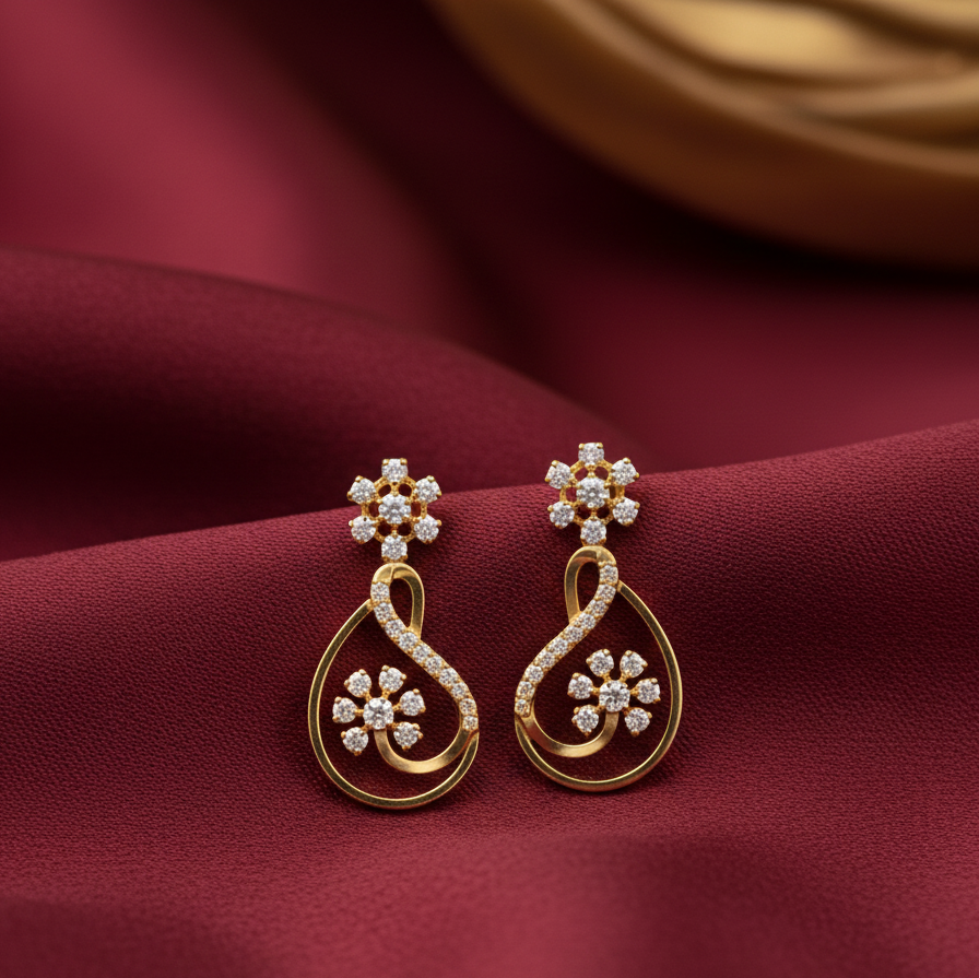 Polished Elegance Diamond Stud Earrings