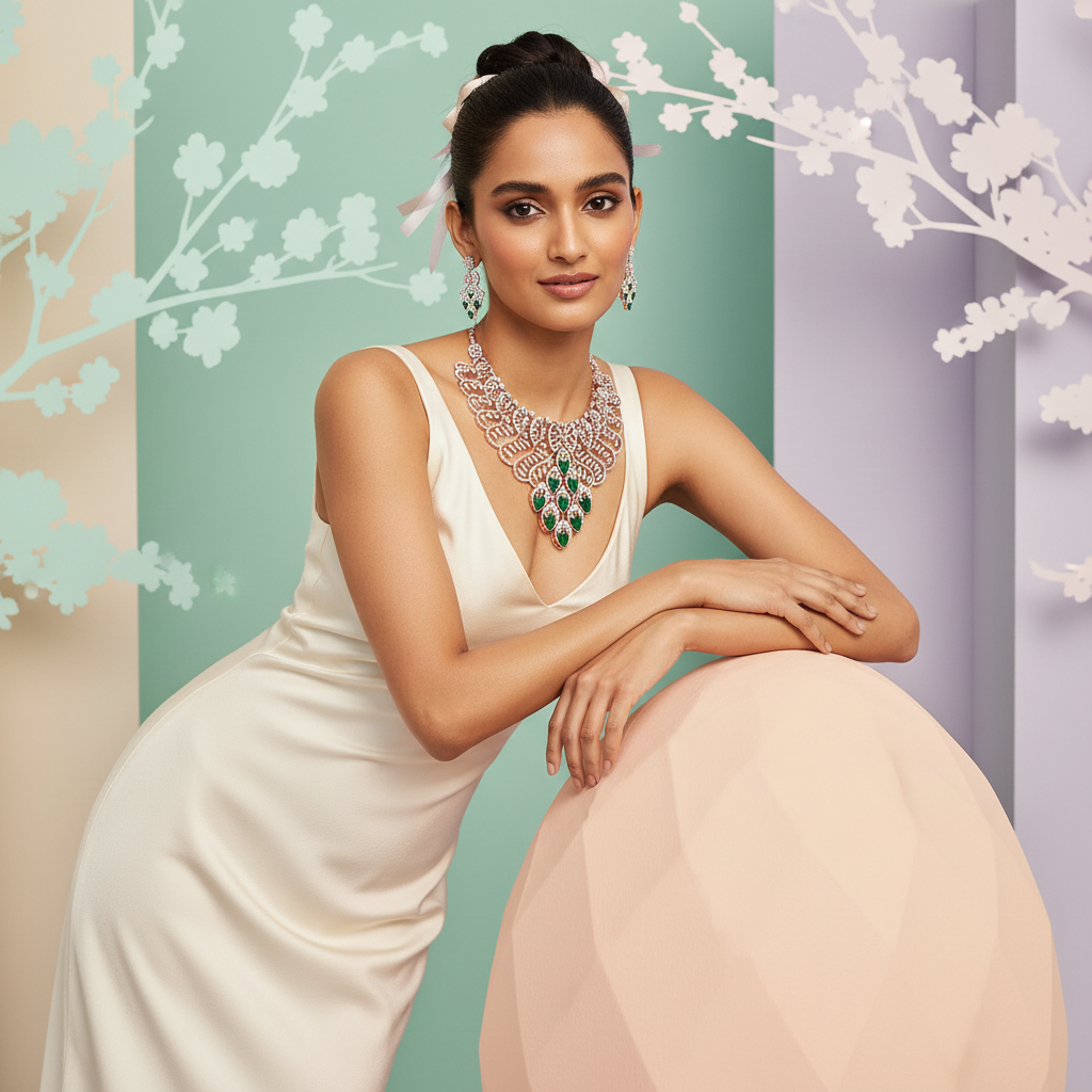 Brilliant Diamond Wedding Necklace Set