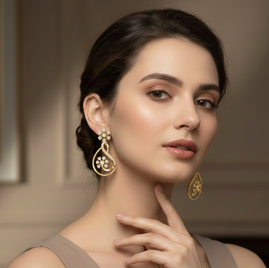 Polished Elegance Diamond Stud Earrings - 3