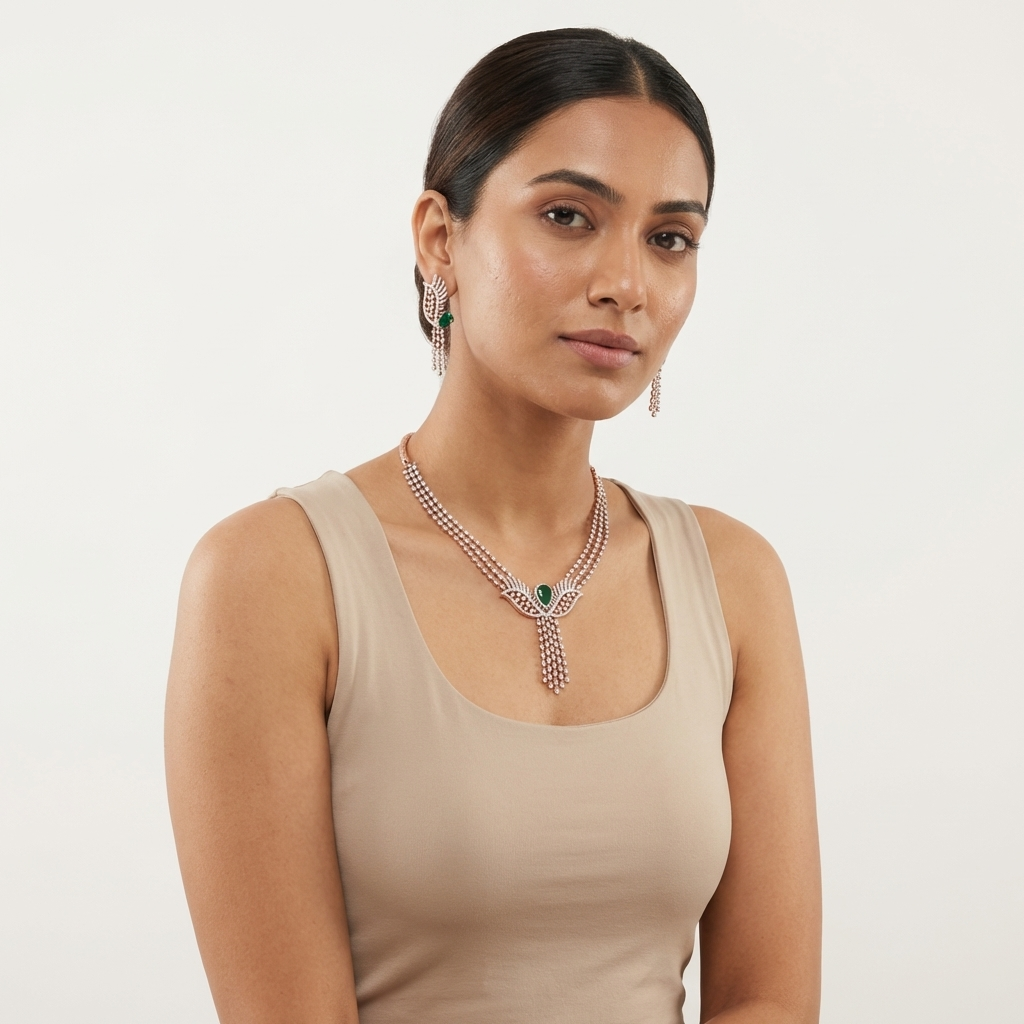 Velvet Diamond Glow Necklace Set - 3