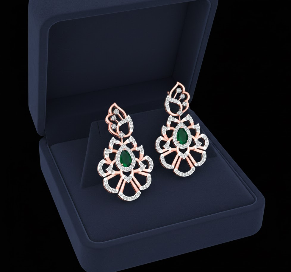 Ethereal Line Diamond Dangler Earrings