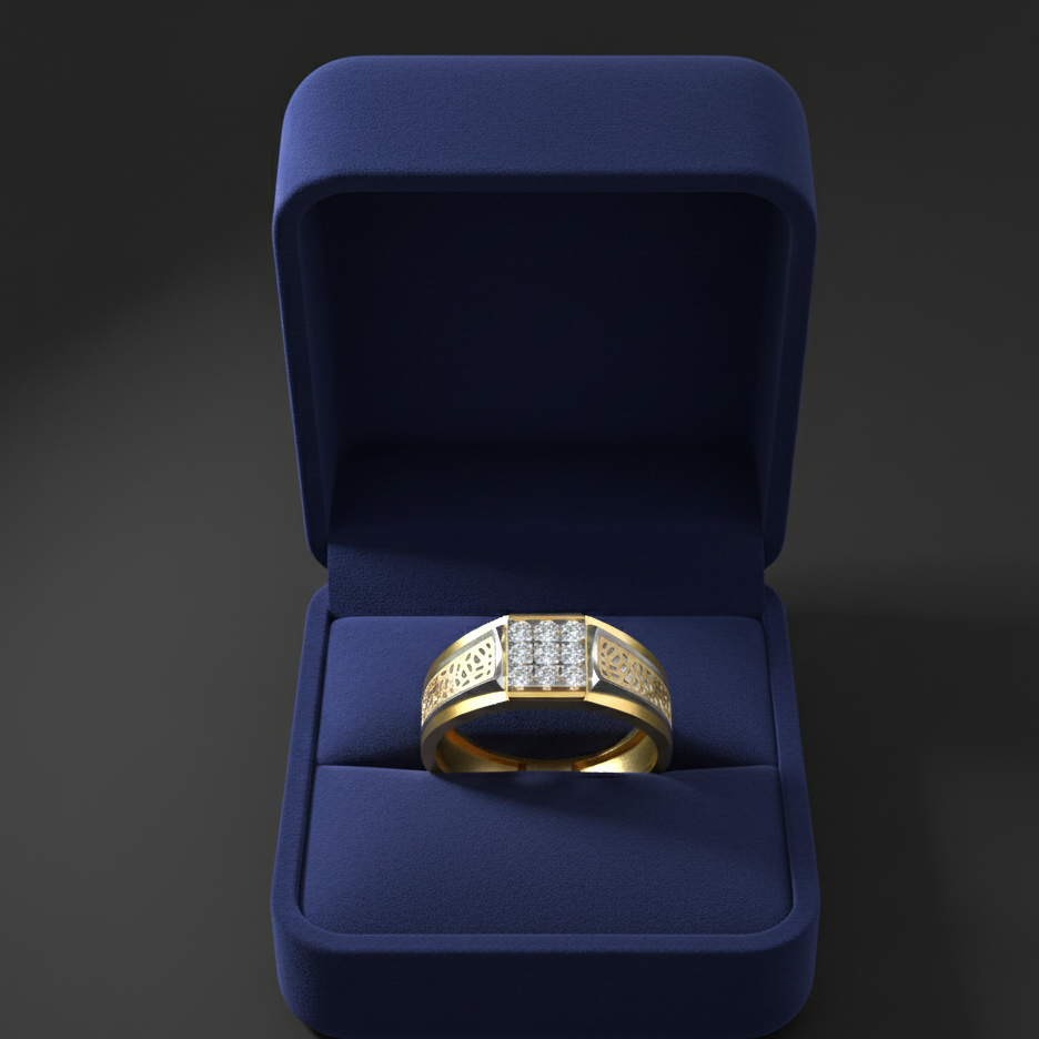 Refined Authority Diamond Gents Ring