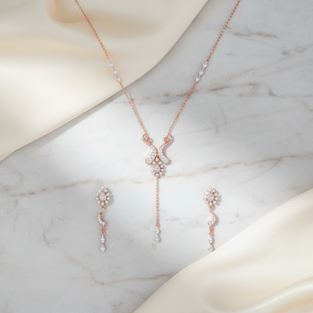 Velvet Diamond Aura Necklace Set