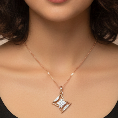 Stylish Single Diamond Pendant