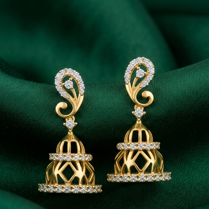 Luxury Three-Stone Diamond Earrings - 3