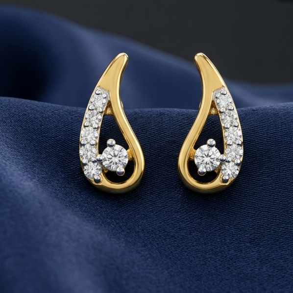 Classic Oval Halo Diamond Earrings - 3