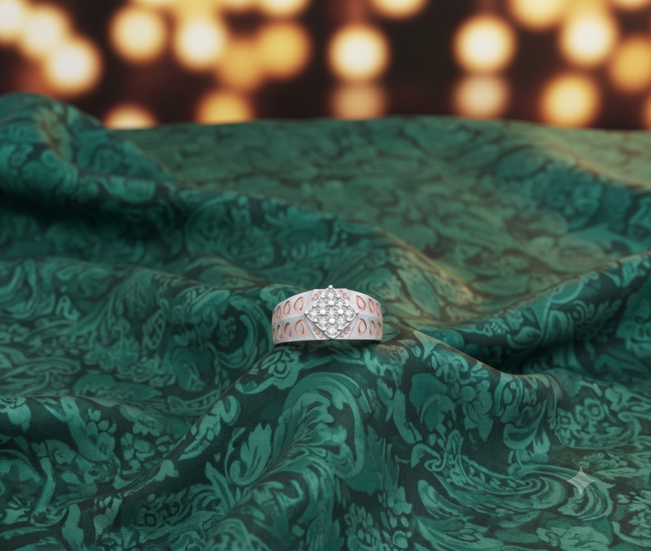 Refined Alpha Diamond Gents Ring