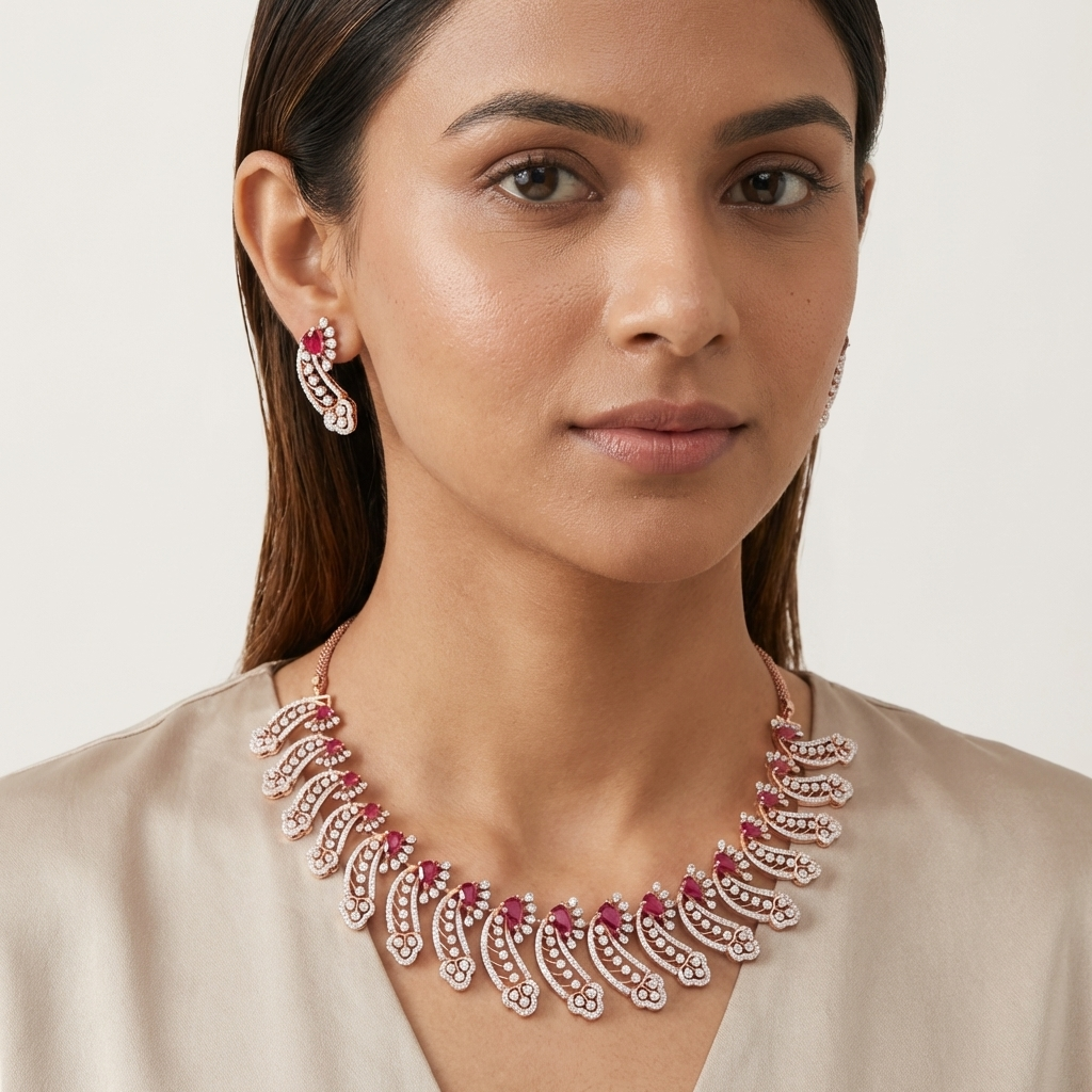 Supreme Diamond Elegance Necklace Set - 4