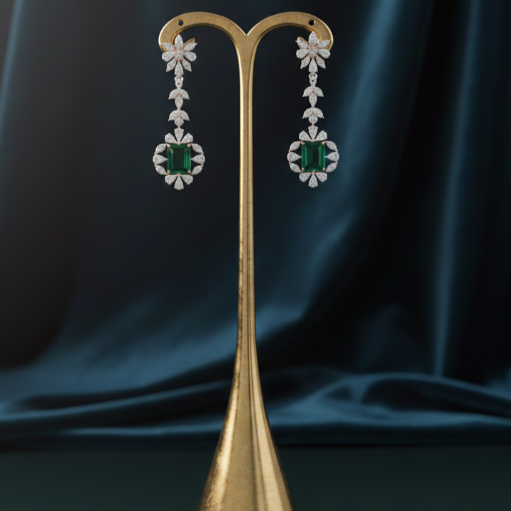Sparkle Drop Diamond Dangler Earrings