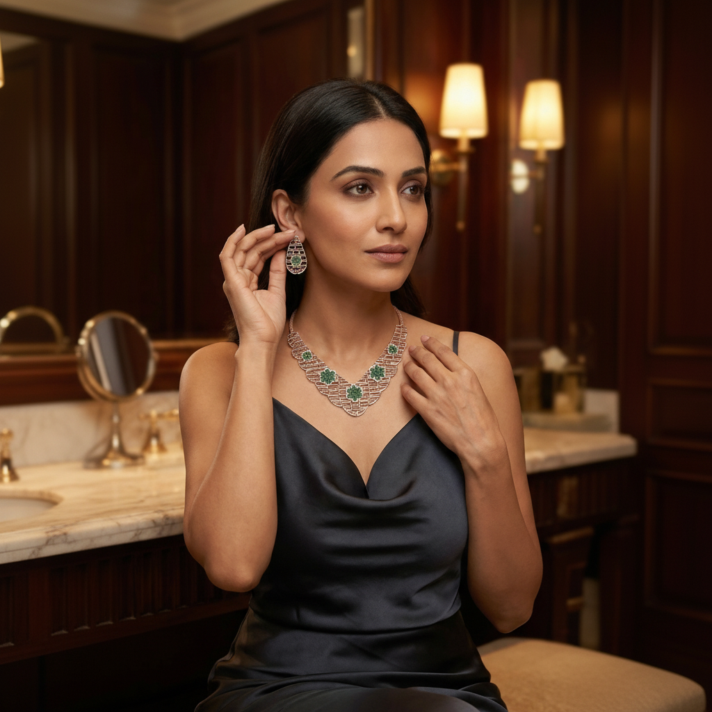 Radiant Glow Diamond Elegance Necklace Set - 3