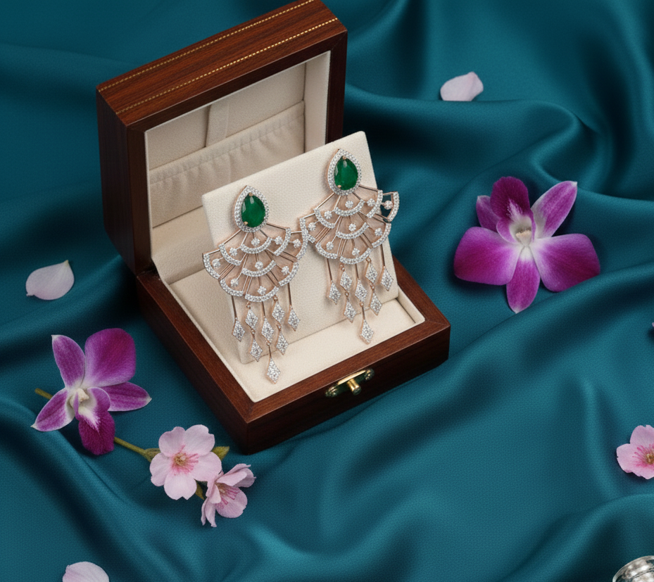 Celestial Beam Diamond Danglers - 3