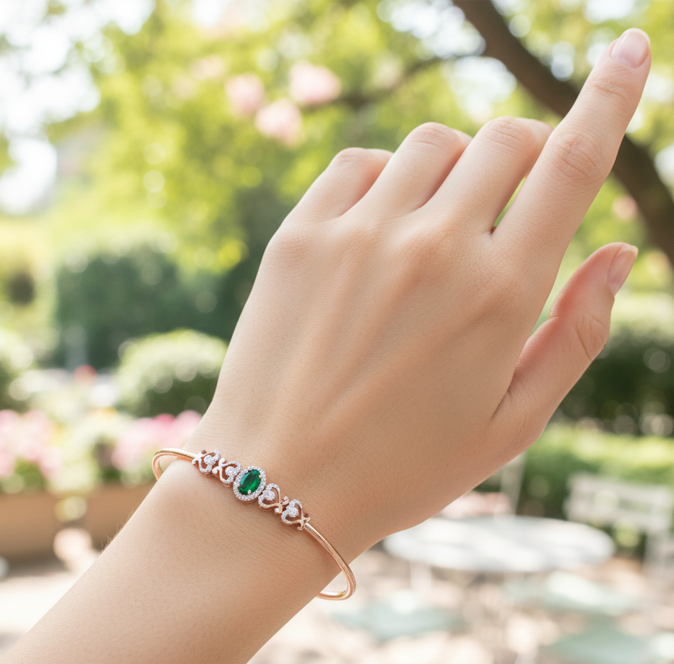 Polished Crystal Diamond Bracelet