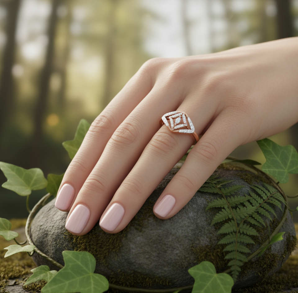 The Art Deco Kite Ring