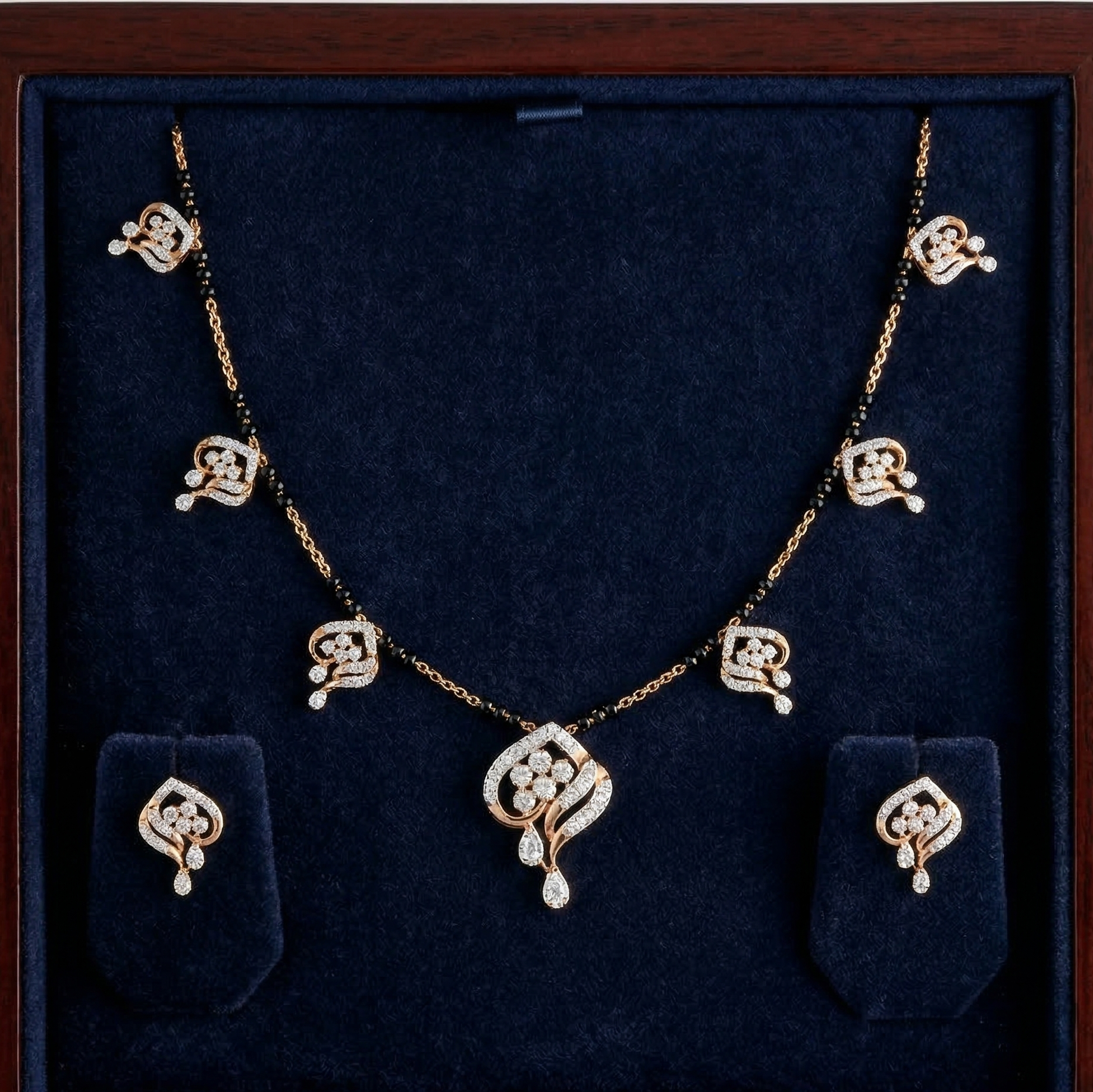 Elegant Diamond Fusion Necklace Set