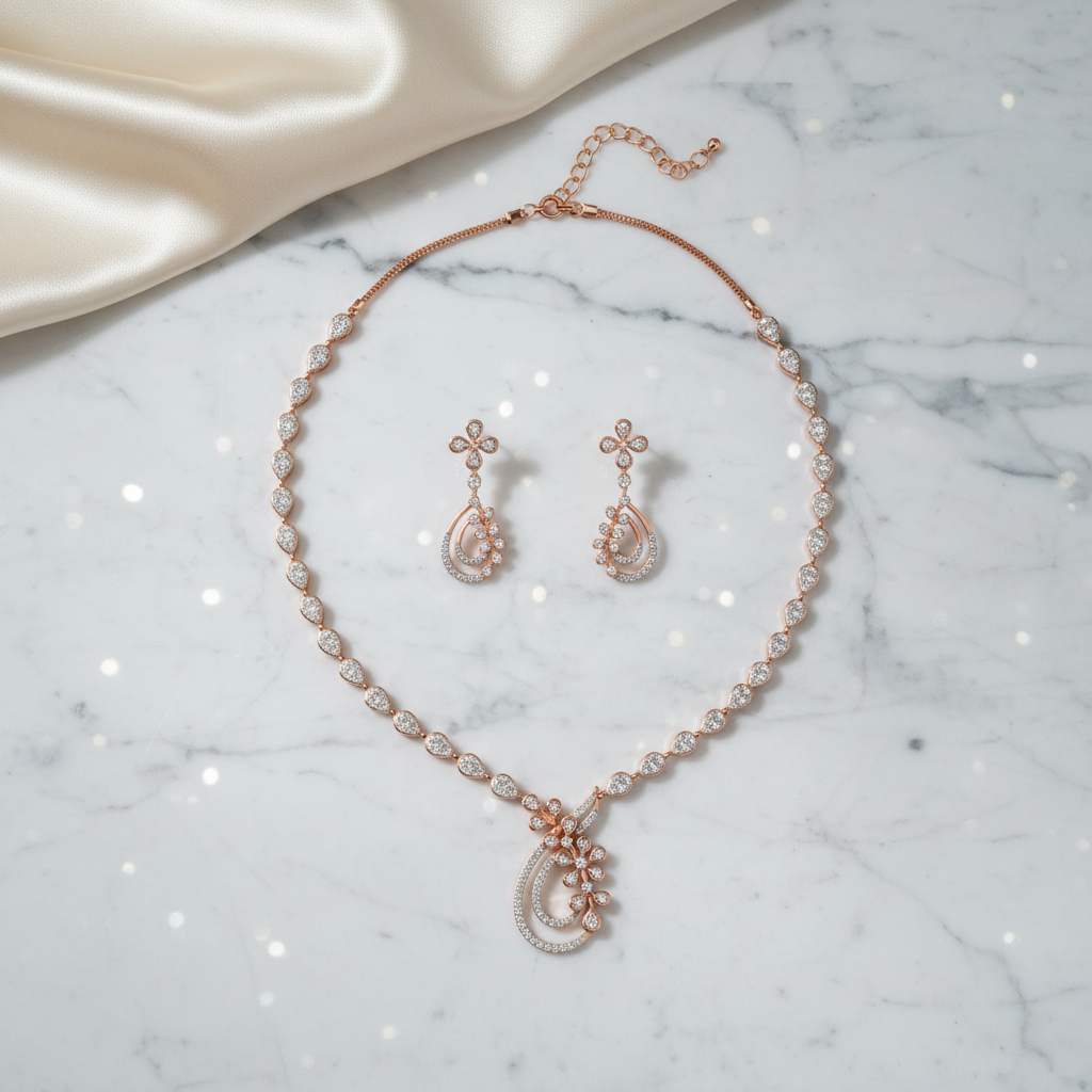 Sparkling Diamond Grace Necklace Set