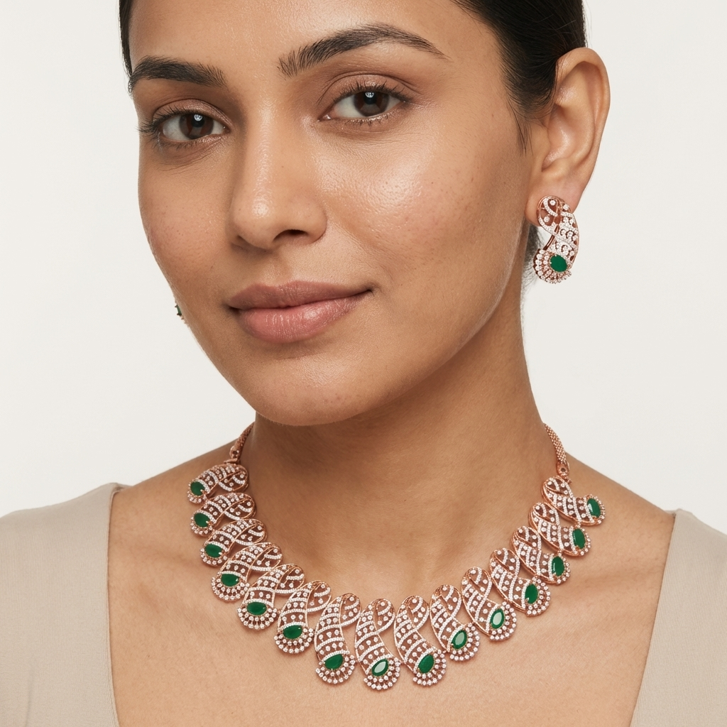 Supreme Diamond Glow Necklace Set - 4