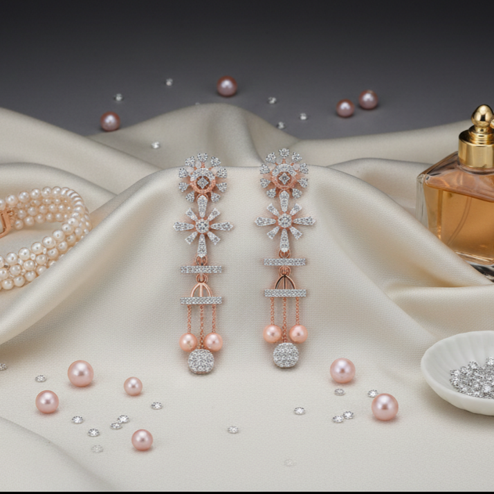 Caelina Diamond Drop Danglers