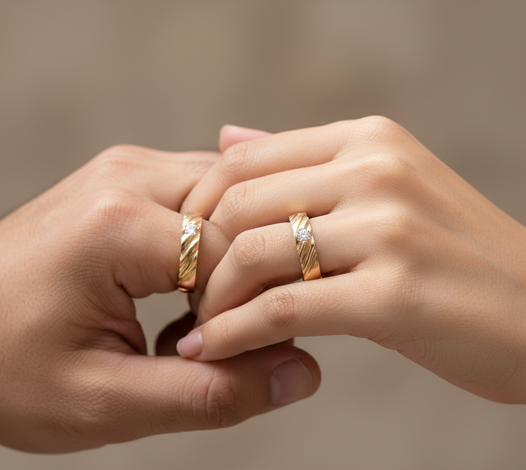 Classic Shine Diamond Couple Band