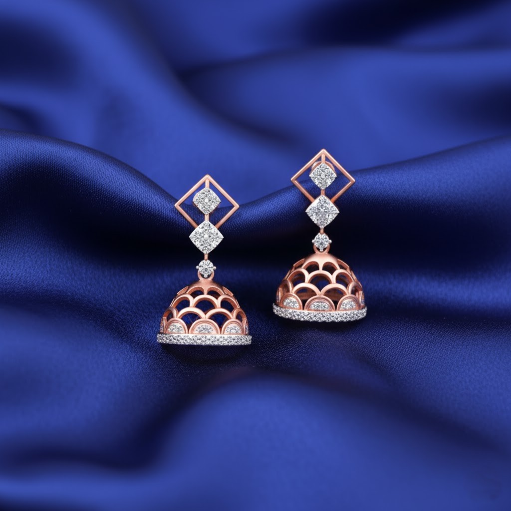 Graceful Diamond Jhumki Earrings
