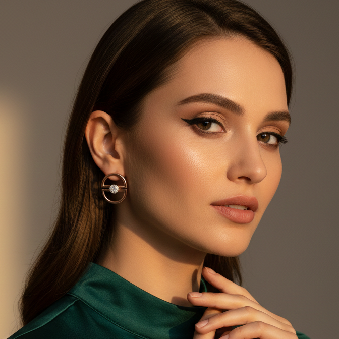 Polished Spark Diamond Pendant Earrings