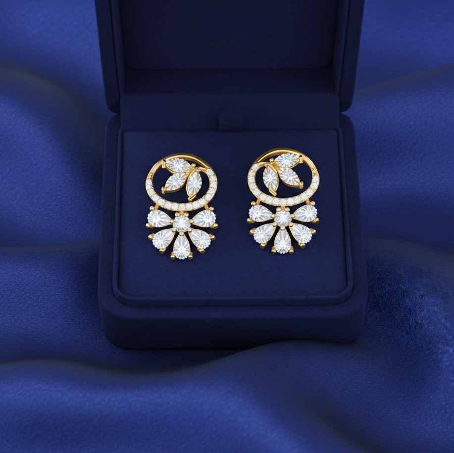Premium Shine Diamond Stud Earrings