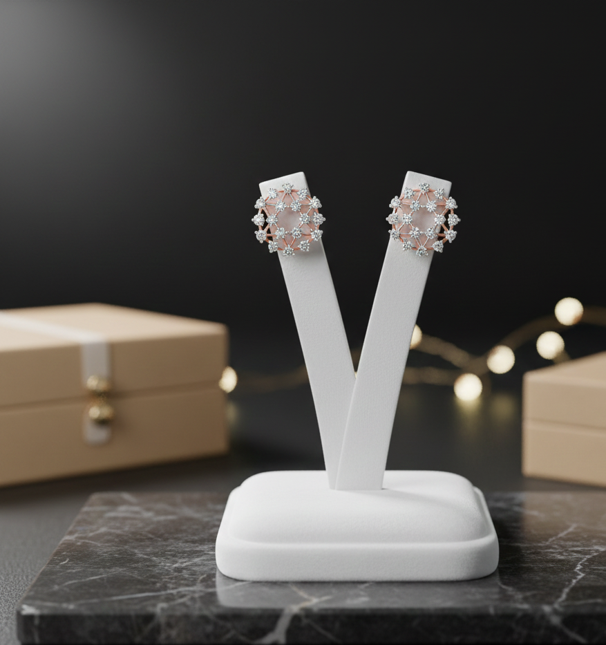 Moonlight Spark Diamond Stud Earrings - 3