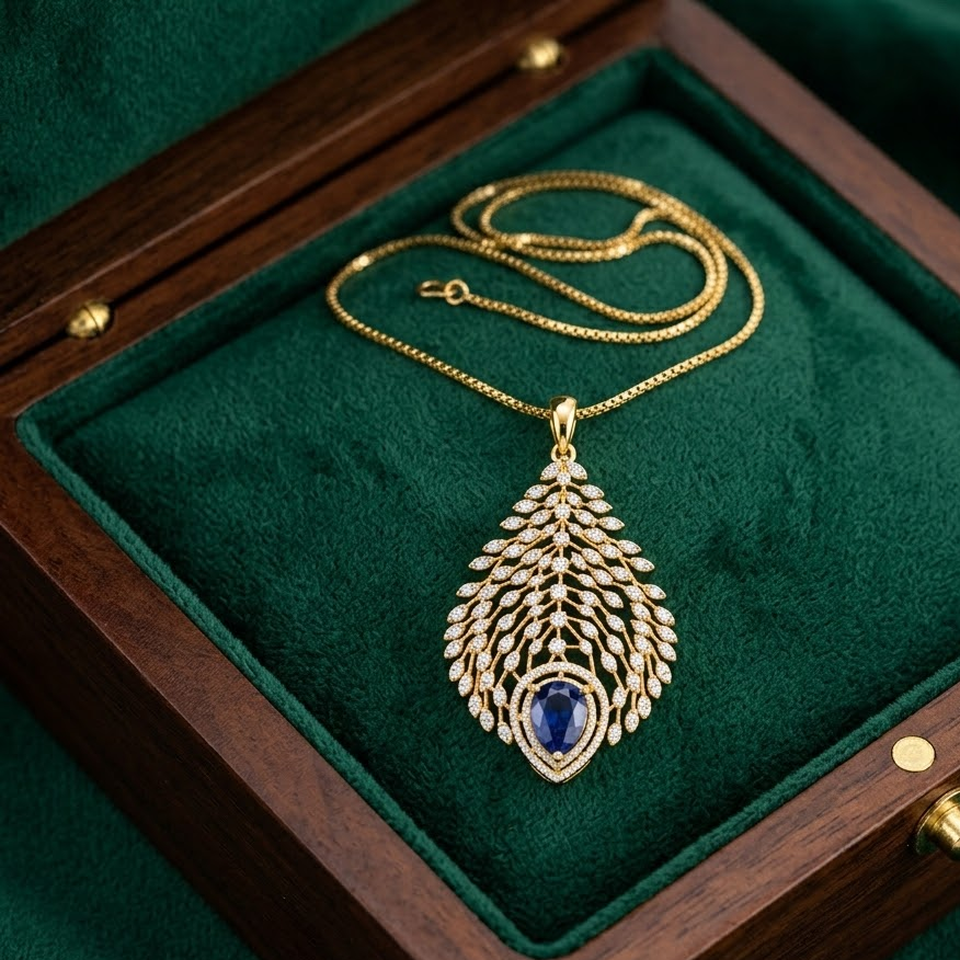 Diamond Aurora Fern Pendant - 3