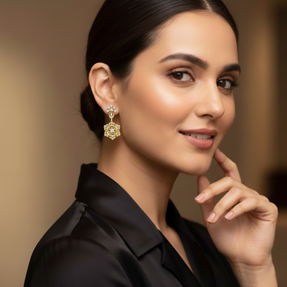 Elegant Diamond Dangler Earrings