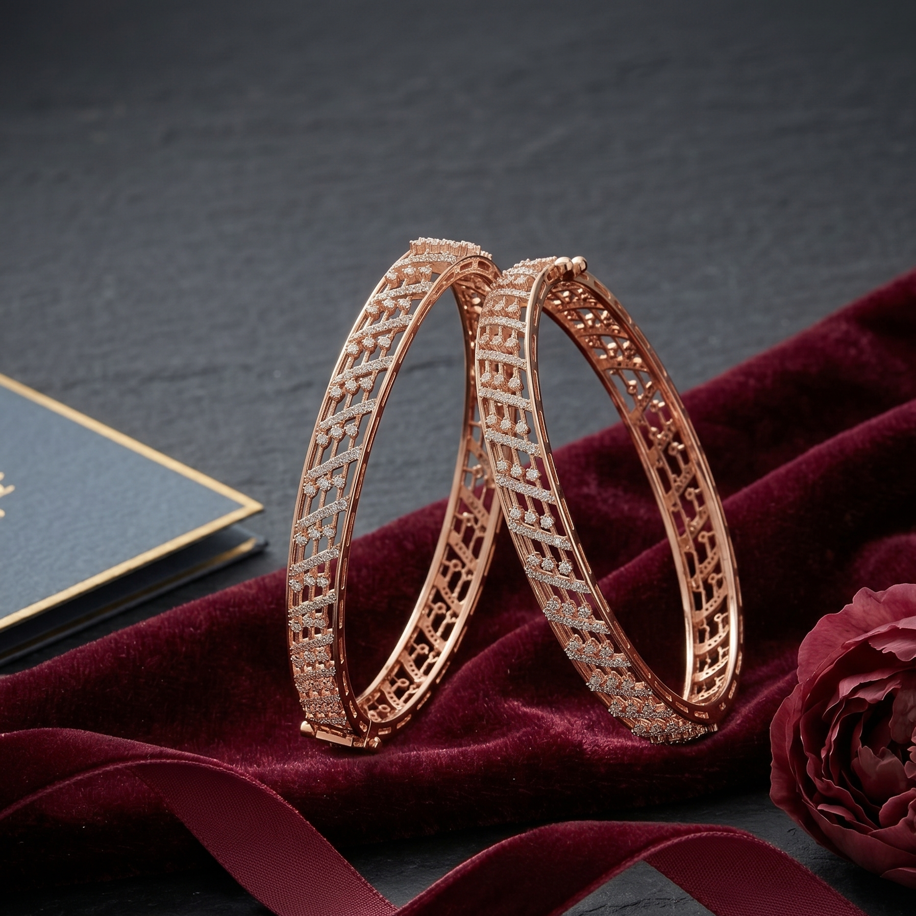 Elegant Gold Diamond Bangles